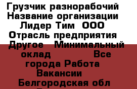 Грузчик-разнорабочий › Название организации ­ Лидер Тим, ООО › Отрасль предприятия ­ Другое › Минимальный оклад ­ 14 000 - Все города Работа » Вакансии   . Белгородская обл.,Белгород г.